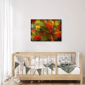 Tablou pe sticlă cu abstracție geometrică (70x50 cm)