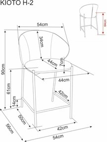 Scaun de bar KIOTO, nuc/bej