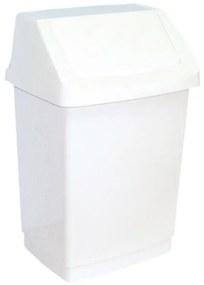 Coș de gunoi cu capac plastic 15 l, alb