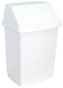 Coș de gunoi cu capac plastic 15 l, alb