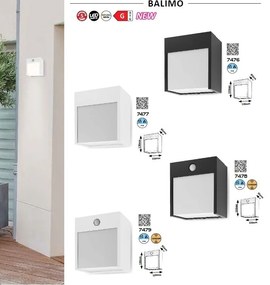 Aplica de perete pentru iluminat exterior IP54 Balimo alb mat