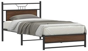 vidaXL Cadru pat fără saltea stejar maro 100x200 cm lemn prelucrat