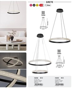Lustra suspendata cu 3 inele LED Grete 80cm
