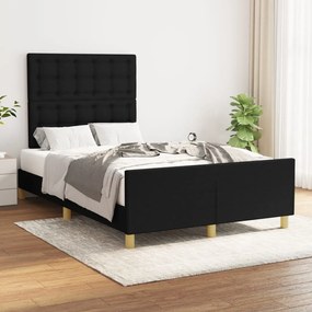 3125367 vidaXL Cadru de pat cu tăblie, negru, 120x200 cm, textil