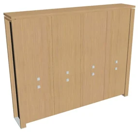 Dulap înalt Verno+ S 260 x 46 x 210 cm, stejar deschis / negru