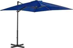 vidaXL Umbrelă în consolă, stâlp din aluminiu albastru azur 250x250 cm
