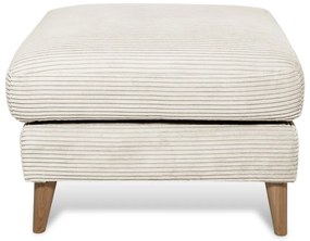 Taburet alb cu tapițerie din catifea reiată Paris – Scandic