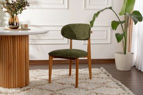 Set de scaune de sufragerie Lionte Green și DarkOak, 2 buc.