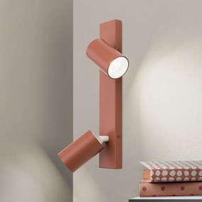 Aplica cu 2 spoturi directionabile stil minimalist PENN, rosu coral