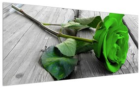 Tablou cu trandafir verde (120x50 cm), în 40 de alte dimensiuni noi
