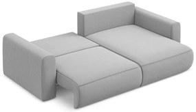 Colțar gri deschis extensibil/cu spațiu de depozitare cu tapițerie din catifea (cu colț pe partea dreaptă/cu șezlong) Kapua – Makamii