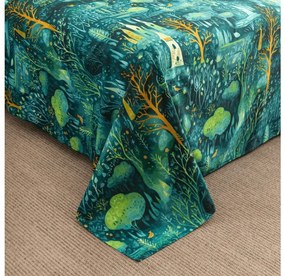 Cearsaf din microfibra 140x240 cm si husa pentru perna 50x70 cm NEON FOREST, colorat