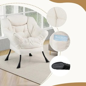 Fotoliu relax cu suport pentru picioare, alb