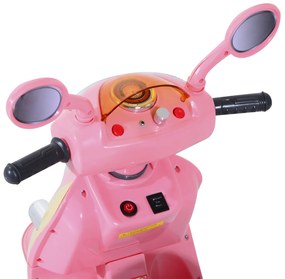 HOMCOM motocicleta electrica copii, tricicleta electrică roz, cu lumini, 6V | Aosom Romania