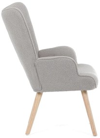 Fotoliu cu spătar înalt Bouclé GREY2, gri
