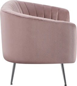 Canapea de design cu 2 locuri, ţesătură Velvet roz/crom-argintiu, BAGY