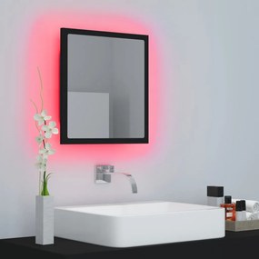 Oglindă de baie cu led, negru, 40x8,5x37 cm, pal