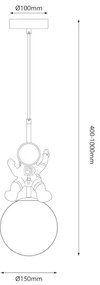 Lustră pe cablu pentru copii ASTRONAUT 1xE27/60W/230V d. 15 cm auriu/bej