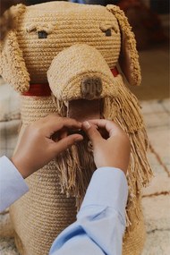 Coș de jucării pentru copii bej din material textil 40x30x55 cm Luna – Lorena Canals