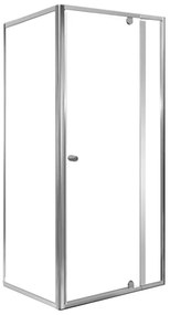 Cabină de duș asimetrică Flexi, montată pe colț, 80x90 cm, fără cădiță de duș