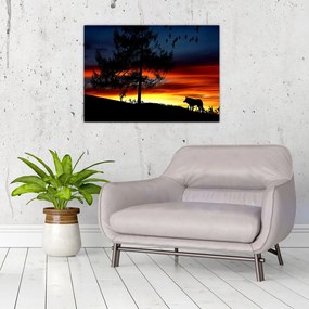 Tablou - Silueta unui lup (70x50 cm)