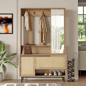 Cuier cu raft pentru pantofi Once Walnut and Oak