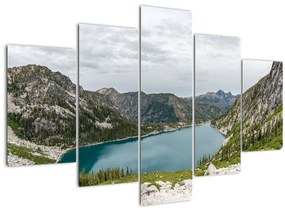 Tablou cu lac în munți (150x105 cm)