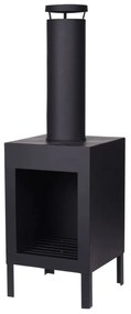 442164 ProGarden Șemineu cu horn, negru, 100 cm