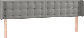 vidaXL Tăblie de pat cu aripioare gri deschis 203x16x78/88 cm catifea