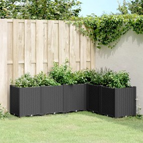 vidaXL Jardinieră de grădină, negru, 160x120x53 cm, PP