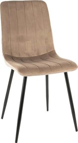 Scaun ALAN, bej/negru, stofa catifelata/metal, 45x39x91 cm
