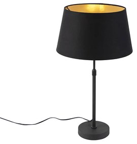 Lampă de masă neagră cu abajur negru cu auriu 35 cm - Parte