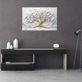 Tablou – Arborele vieții 3D plin de flori (90x60 cm)