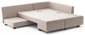 Coltar extensibil pe dreapta Manama, Balcab Home, 280x206x85 cm, lemn, crem