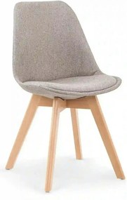 Scaun tapitat K303, gri deschis/stejar, stofa clasica/lemn, 48X54X83 C