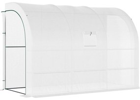 Seră de gradina Outsunny cu acoperire din plastic, rezistenta la UV, 3 etaje, usi cu fermoar, alb | Aosom Romania