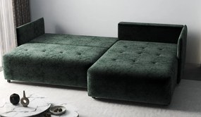 Colțar extensibil dumonde cu ladă de depozitare si sezut confortabil din spuma high-density, Malta Euphoria Green 235x185 cm