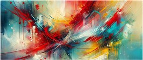Tablou – Abstracție cu roșu (120x50 cm)