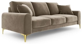 Canapea, Madara, Mazzini Sofas, 4 locuri, gold legs, 237x102x90 cm, catifea, bej