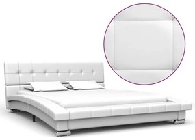 Cadru de pat, alb, 200 x 120 cm, piele artificiala Alb, 120 x 200 cm
