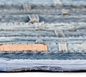 Covor petice jeans 120x170 cm Albastru denim Albastru, 120 x 170 cm