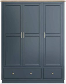 Dulap lemn masiv natur Richmond Albastru/, 150 × 60 × 190 cm