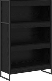 vidaXL Dulap pentru cărți Stejar Negru 80 x 30 x 155 cm Lemn compozit