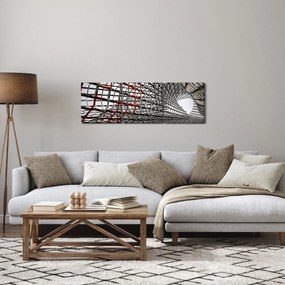 Tablou cu construcție din fier (cu ceas) (90x30 cm)