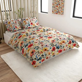 Lenjerie de pat din bumbac FLOREEN crem Dimensiune lenjerie de pat: 2 buc 70 x 90 cm | 200 x 220 cm