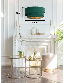 Lustră pe cablu Duolla KOBO 1xE27/15W/230V d. 45 cm verde/auriu