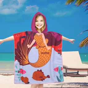 Poncho copii MERMAID MARINA albastru-gri 60 x 90 cm Dimensiune: 60 x 90 cm