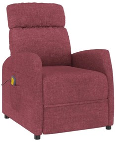 289709 vidaXL Fotoliu de masaj, roșu vin, material textil