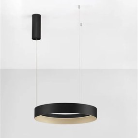 Lustra circulara aluminiu negru/auriu LED CCT LUMIA 50cm