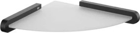 Etajera dus colt black satinat Bisk Futura